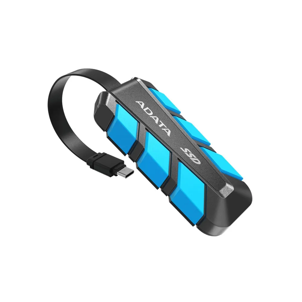 ADATA SC740 SSD Externo Portátil 1TB USB 3.2 Gen 2 con Cable USB-C Incorporado, Resistente a Caídas