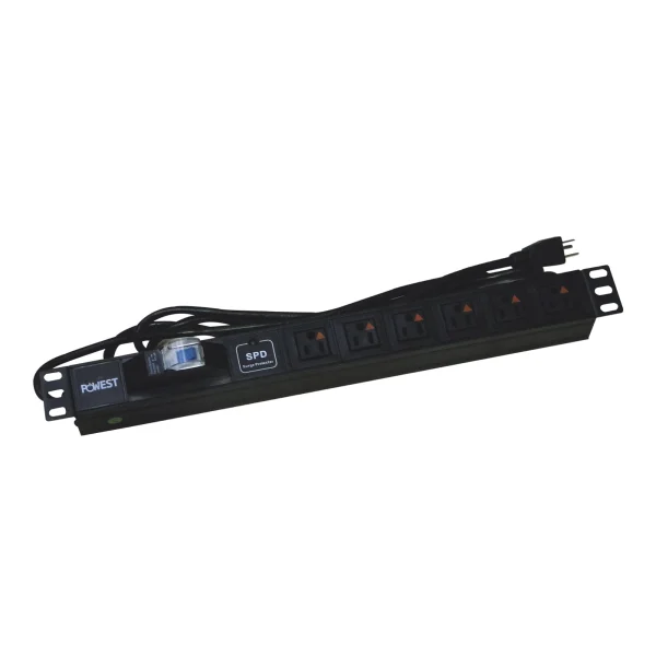 PDU para Rack Powest NMULT-2289 | Multitoma 6 Salidas 1U 120V 15A